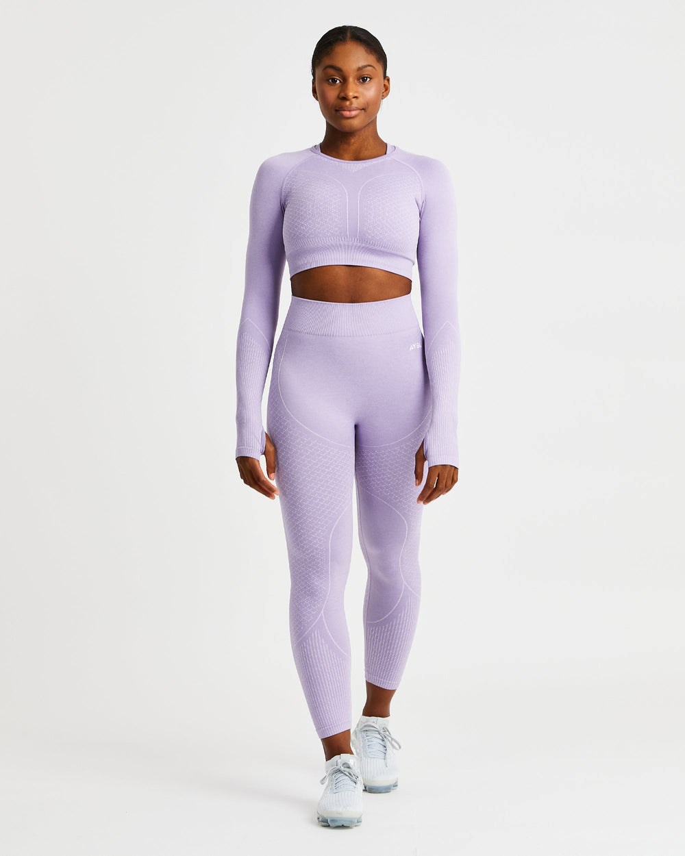 AYBL Impact Seamless Long Sleeve Crop Top Lilac | 21435-BPDU