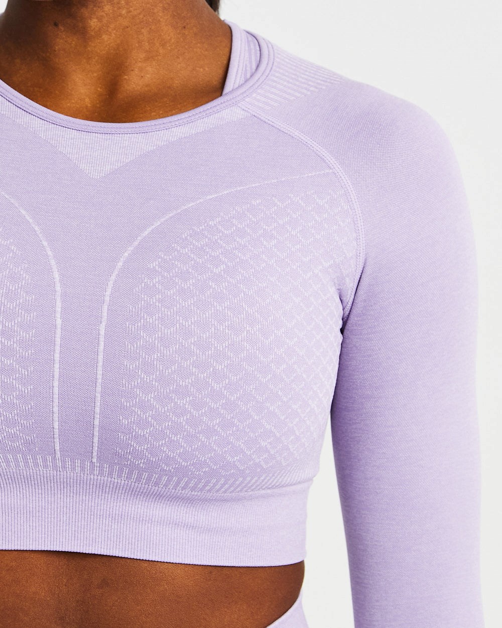 AYBL Impact Seamless Long Sleeve Crop Top Lilac | 21435-BPDU