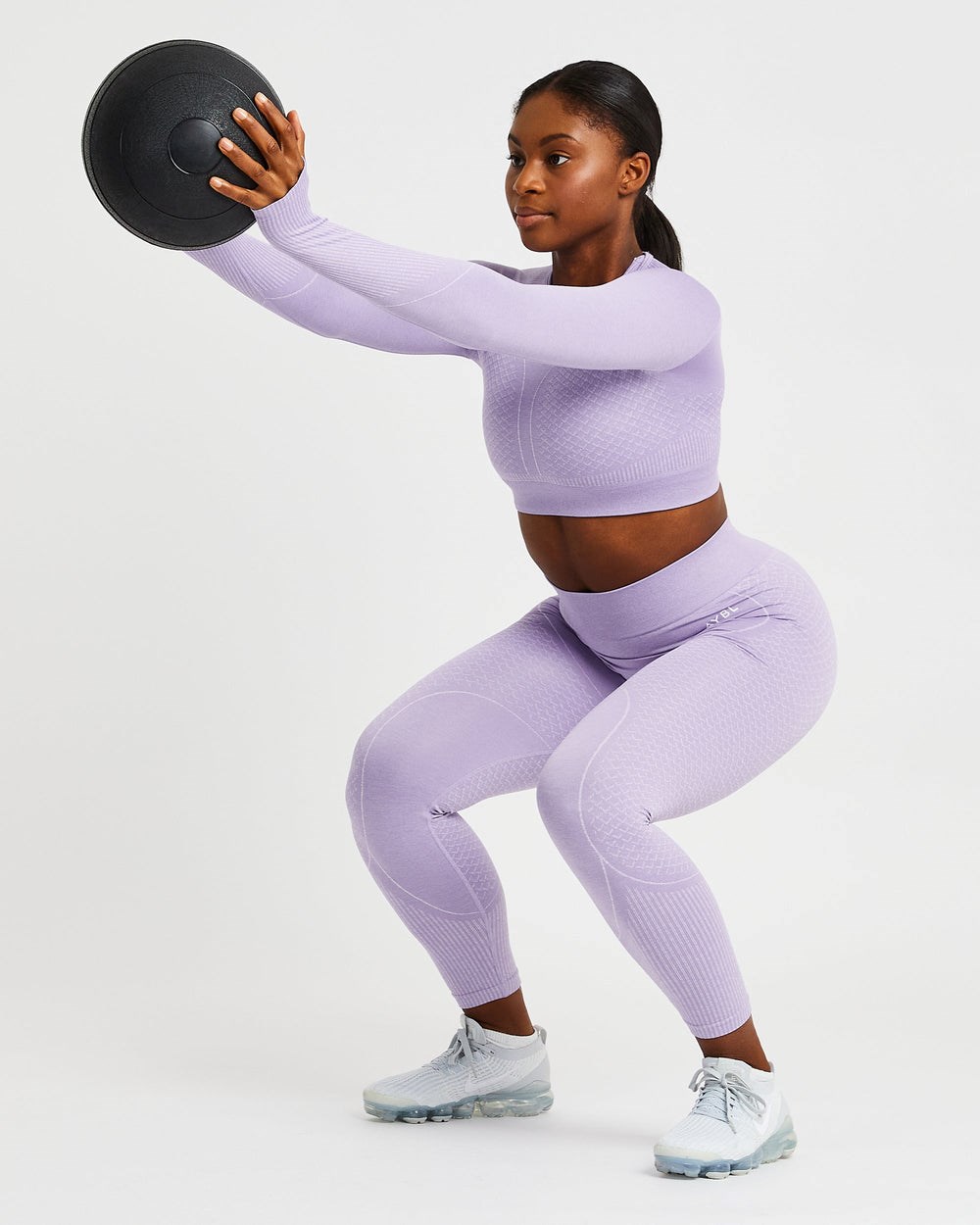 AYBL Impact Seamless Long Sleeve Crop Top Lilac | 21435-BPDU