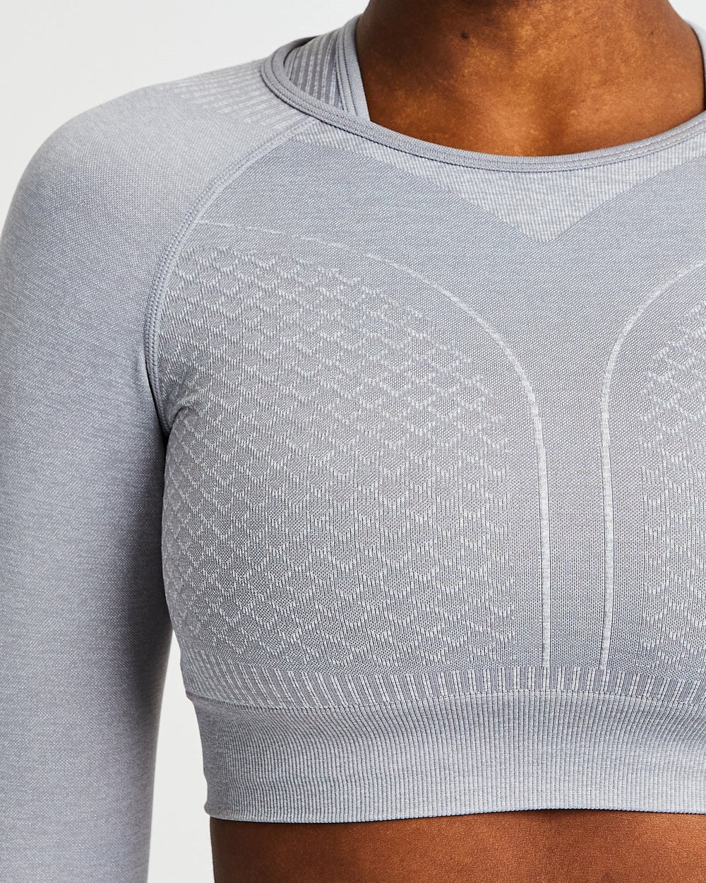 AYBL Impact Seamless Long Sleeve Crop Top Grau | 95763-TGIH