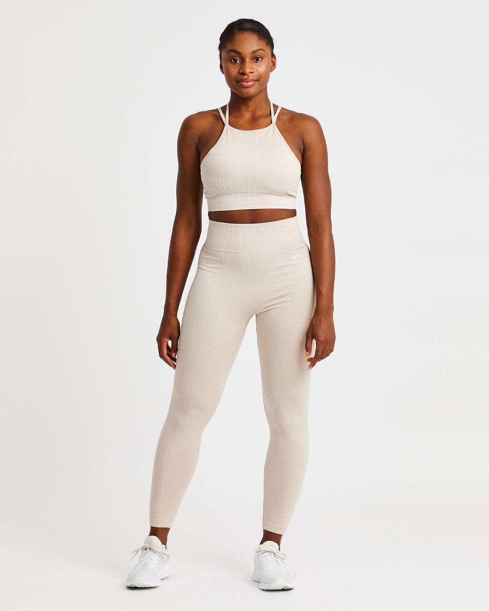 AYBL Luxe Seamless Crop Tank Top Sand | 30591-YADU