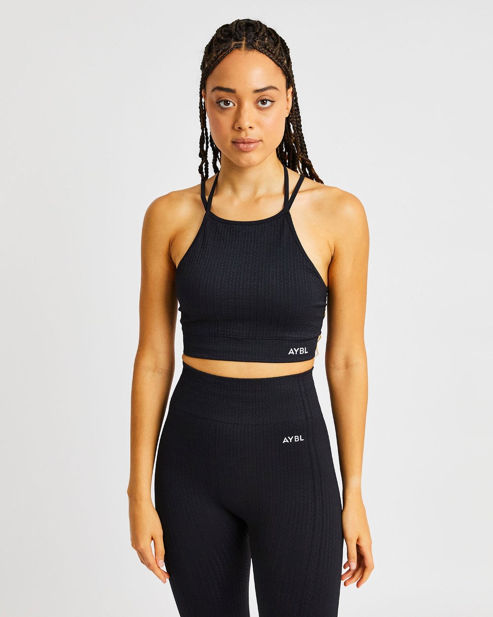 AYBL Luxe Seamless Crop Tank Top Schwarz | 14258-TQZM