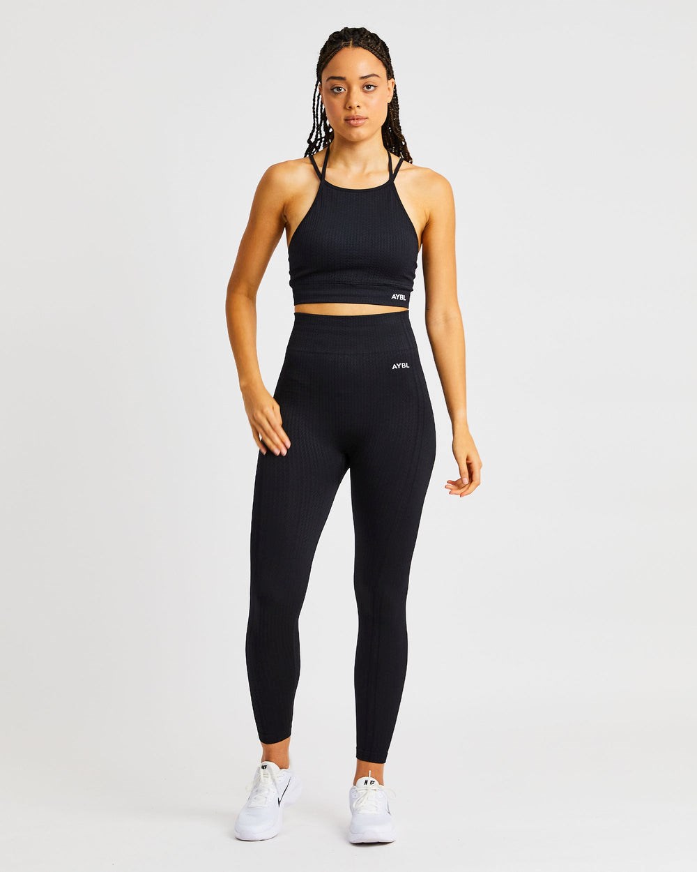 AYBL Luxe Seamless Crop Tank Top Schwarz | 96321-UMTJ