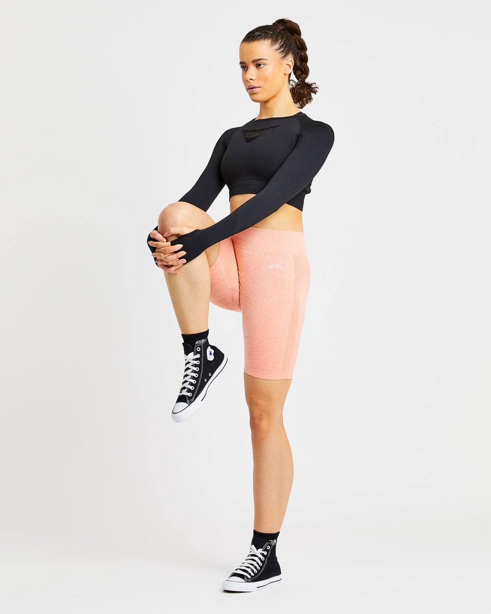 AYBL Motion Seamless Cycling Shorts Peach Marl | 86210-YWTU