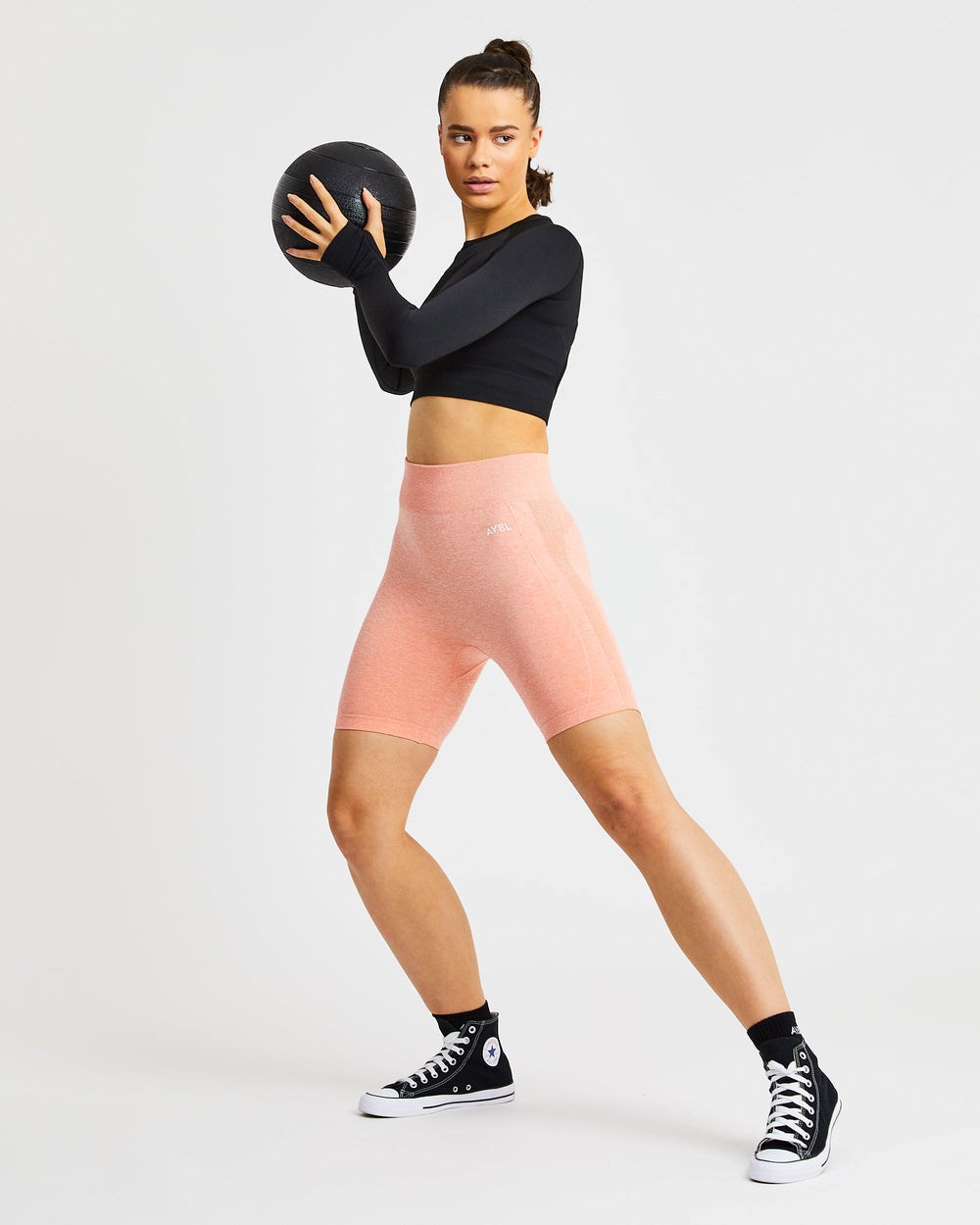 AYBL Motion Seamless Cycling Shorts Peach Marl | 86210-YWTU