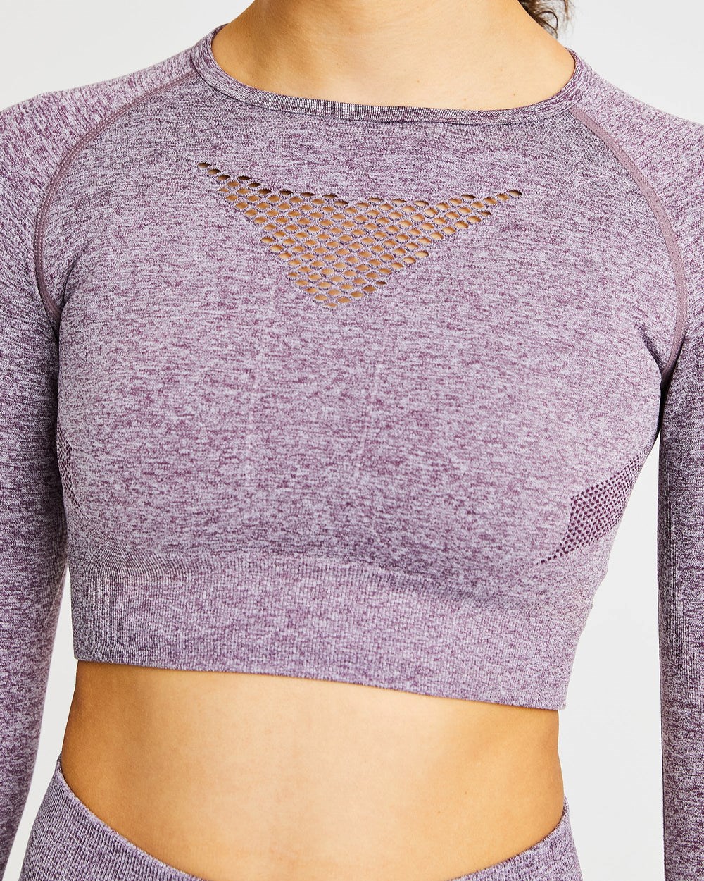 AYBL Motion Seamless Long Sleeve Crop Top Lila | 29471-JBMW