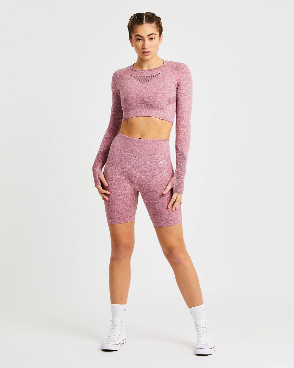 AYBL Motion Seamless Long Sleeve Crop Top Rot | 51468-HKZT