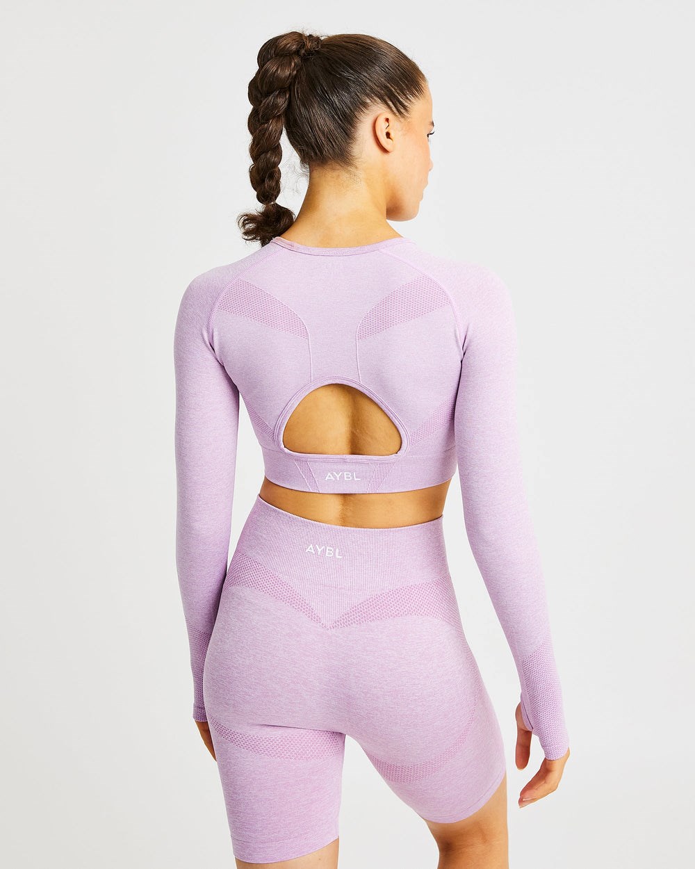 AYBL Motion Seamless Long Sleeve Crop Top Rosa | 68924-TFBJ