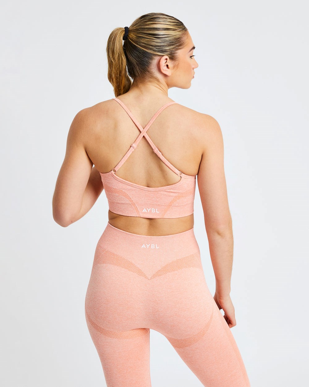 AYBL Motion Seamless Sports Bra Peach Marl | 31076-OIDT