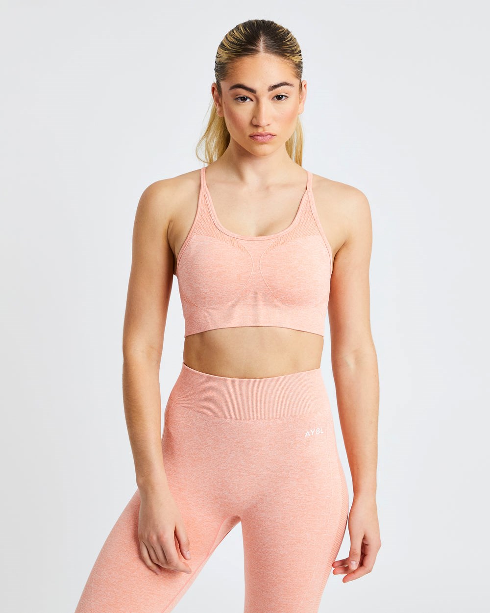 AYBL Motion Seamless Sports Bra Peach Marl | 31076-OIDT