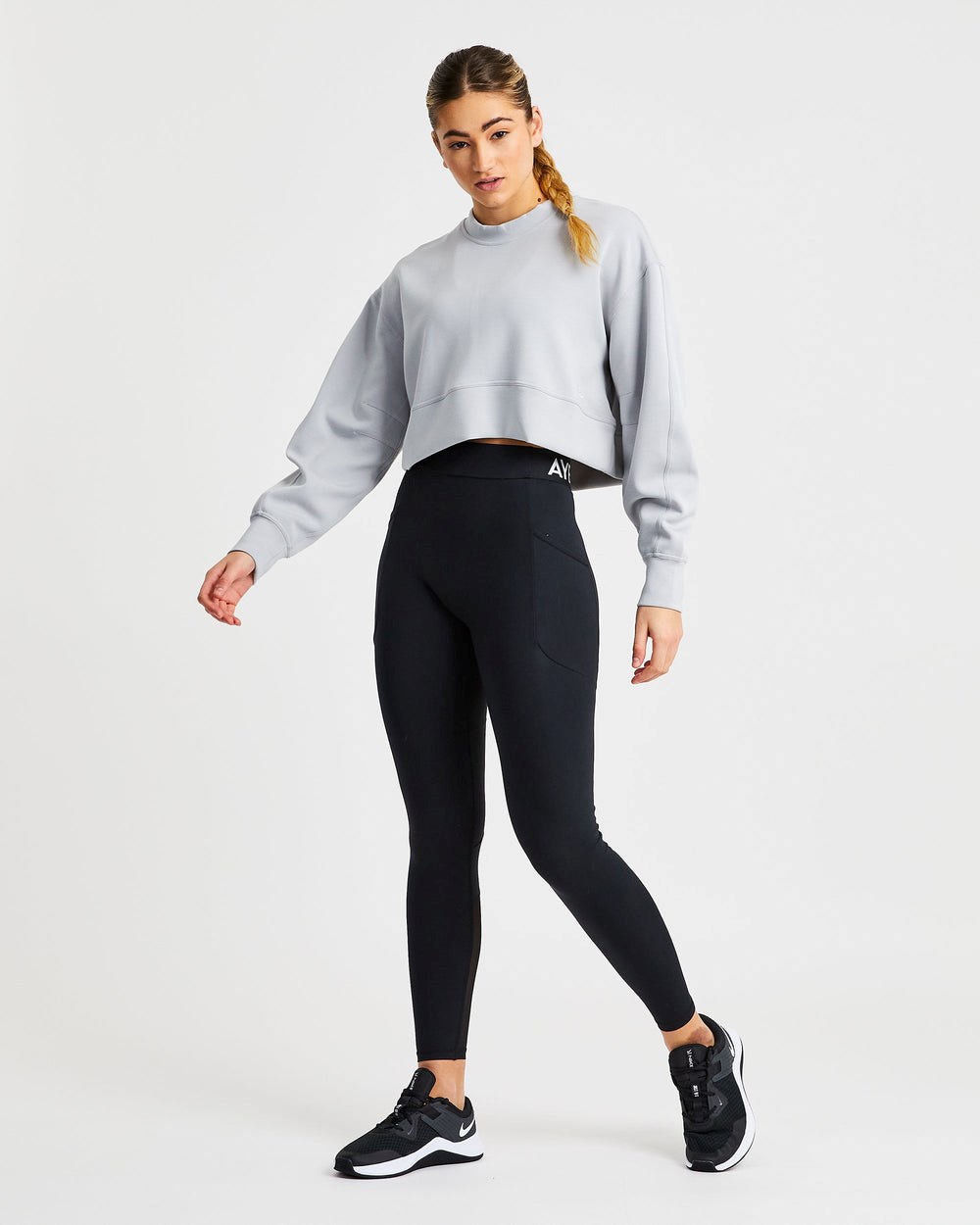 AYBL Oversized Crop Jumper Grau | 14382-ICKE