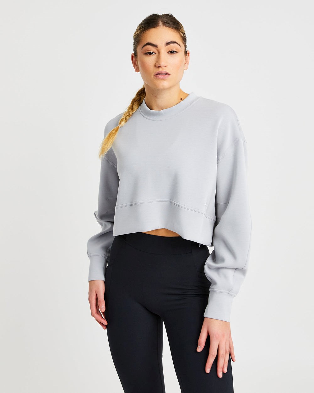 AYBL Oversized Crop Jumper Grau | 14382-ICKE