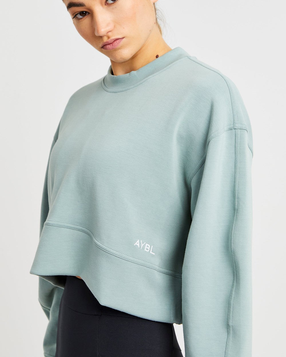 AYBL Oversized Crop Jumper Grün | 40726-IAYG