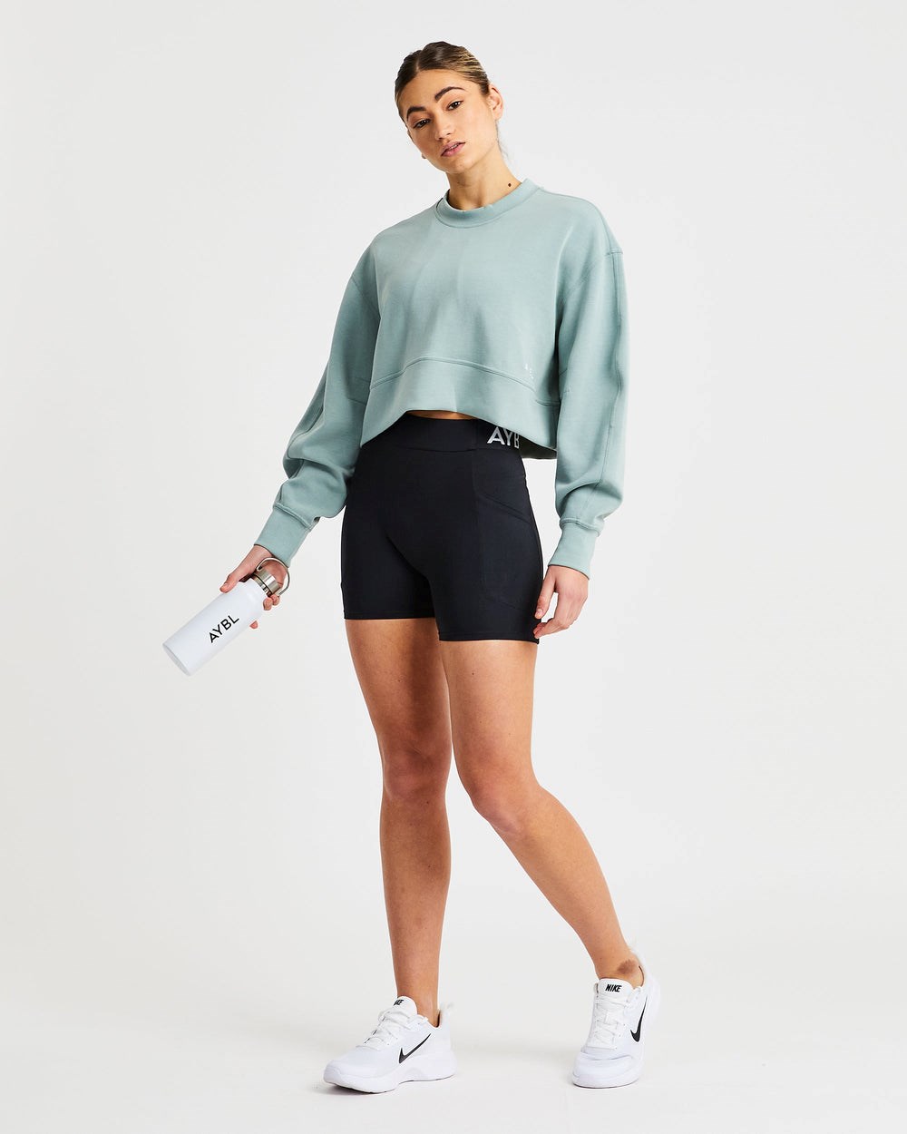 AYBL Oversized Crop Jumper Grün | 40726-IAYG