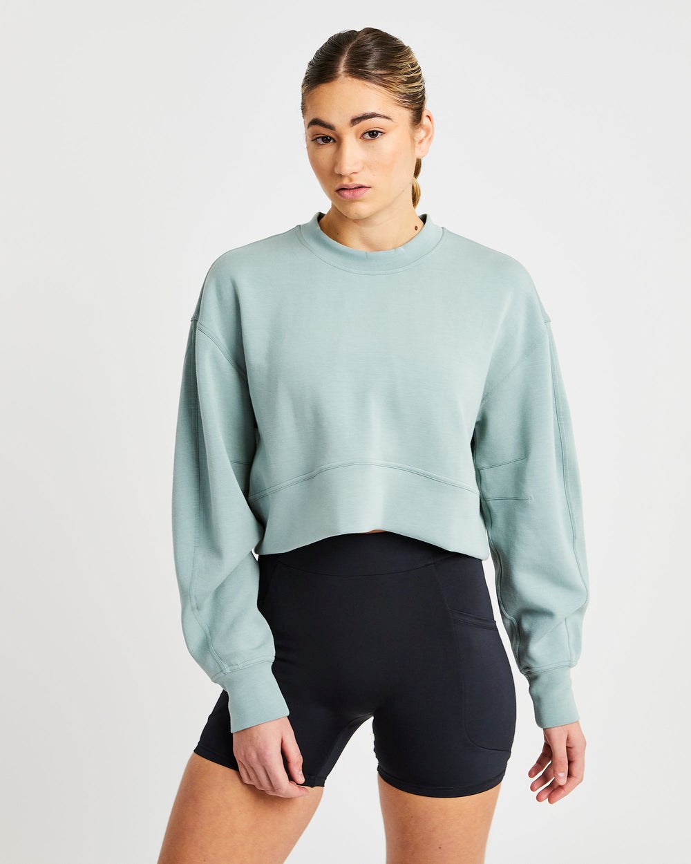 AYBL Oversized Crop Jumper Grün | 40726-IAYG