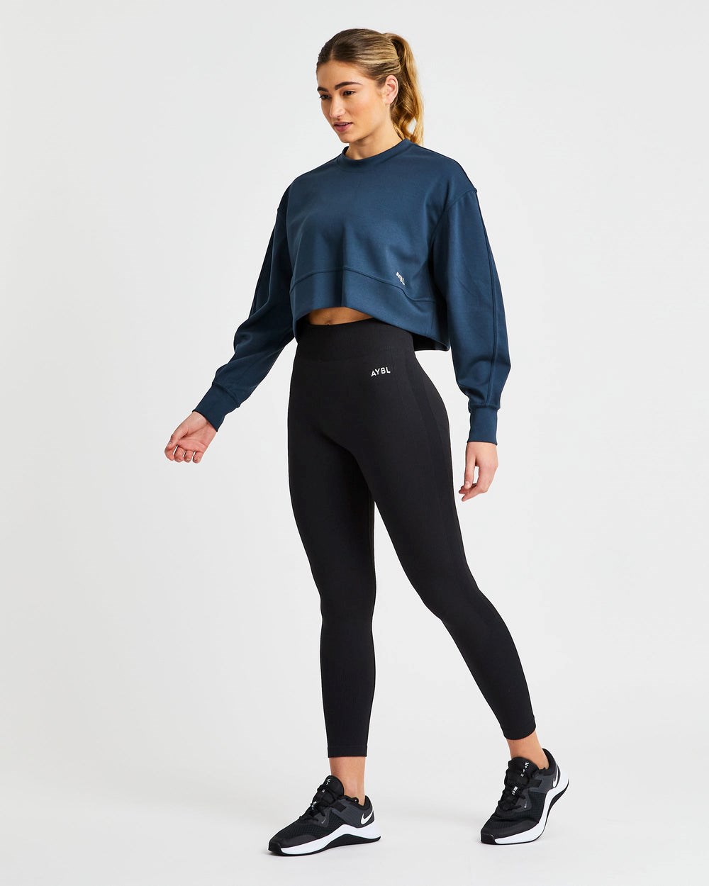 AYBL Oversized Crop Jumper Navy | 80624-ZJCA