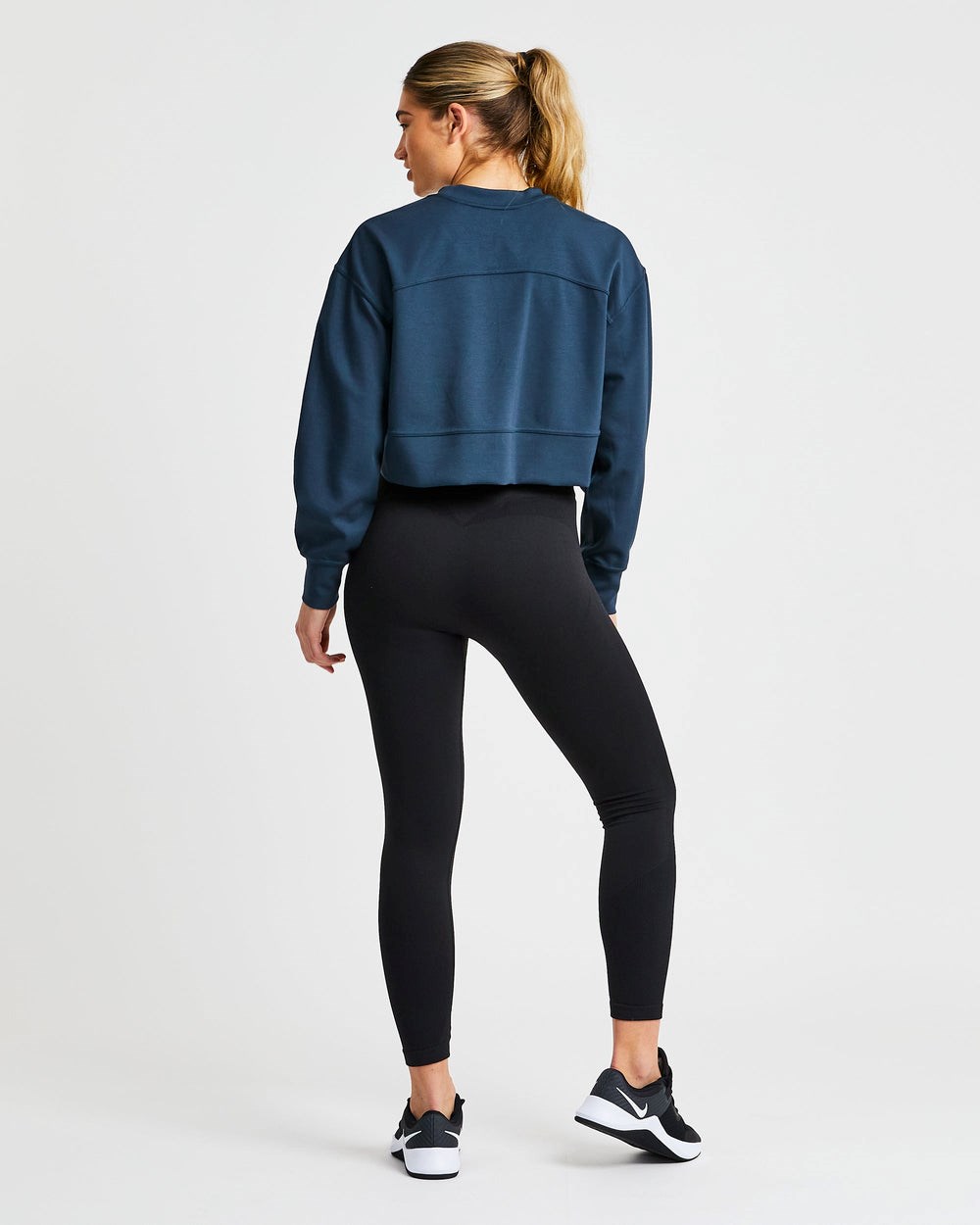 AYBL Oversized Crop Jumper Navy | 80624-ZJCA