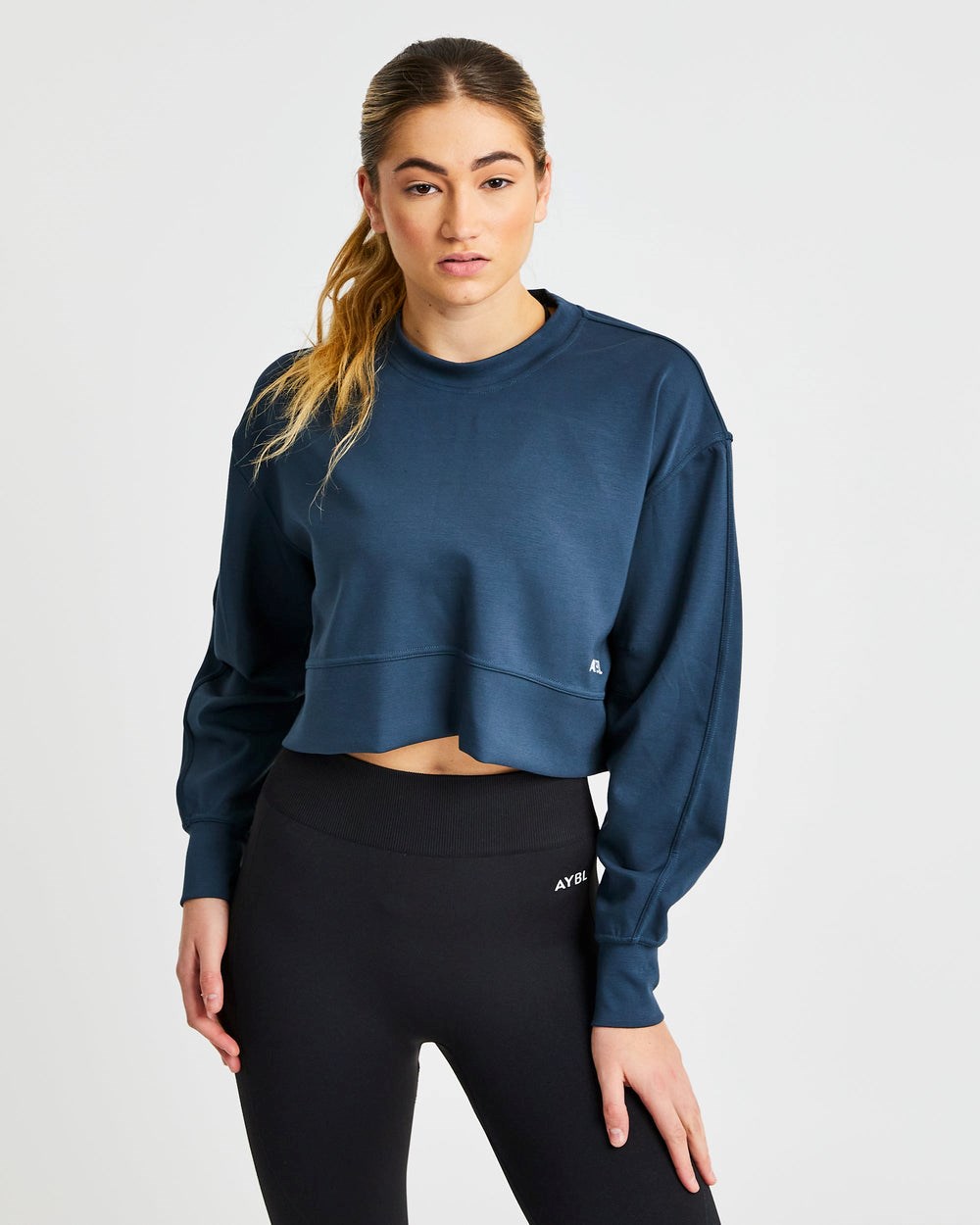 AYBL Oversized Crop Jumper Navy | 80624-ZJCA