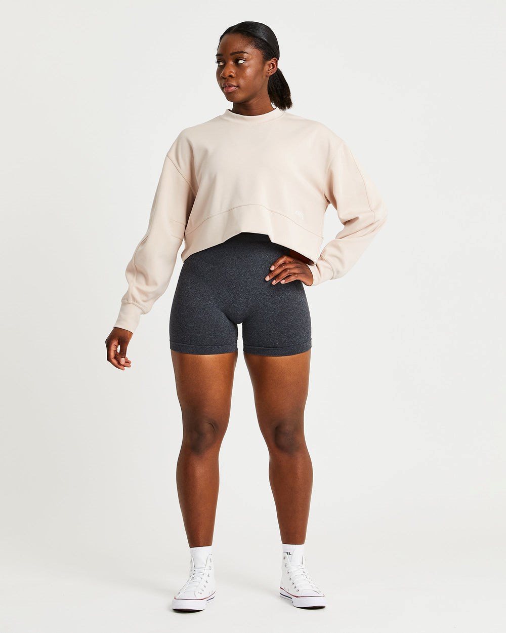 AYBL Oversized Crop Jumper Weiß | 67024-SVAT