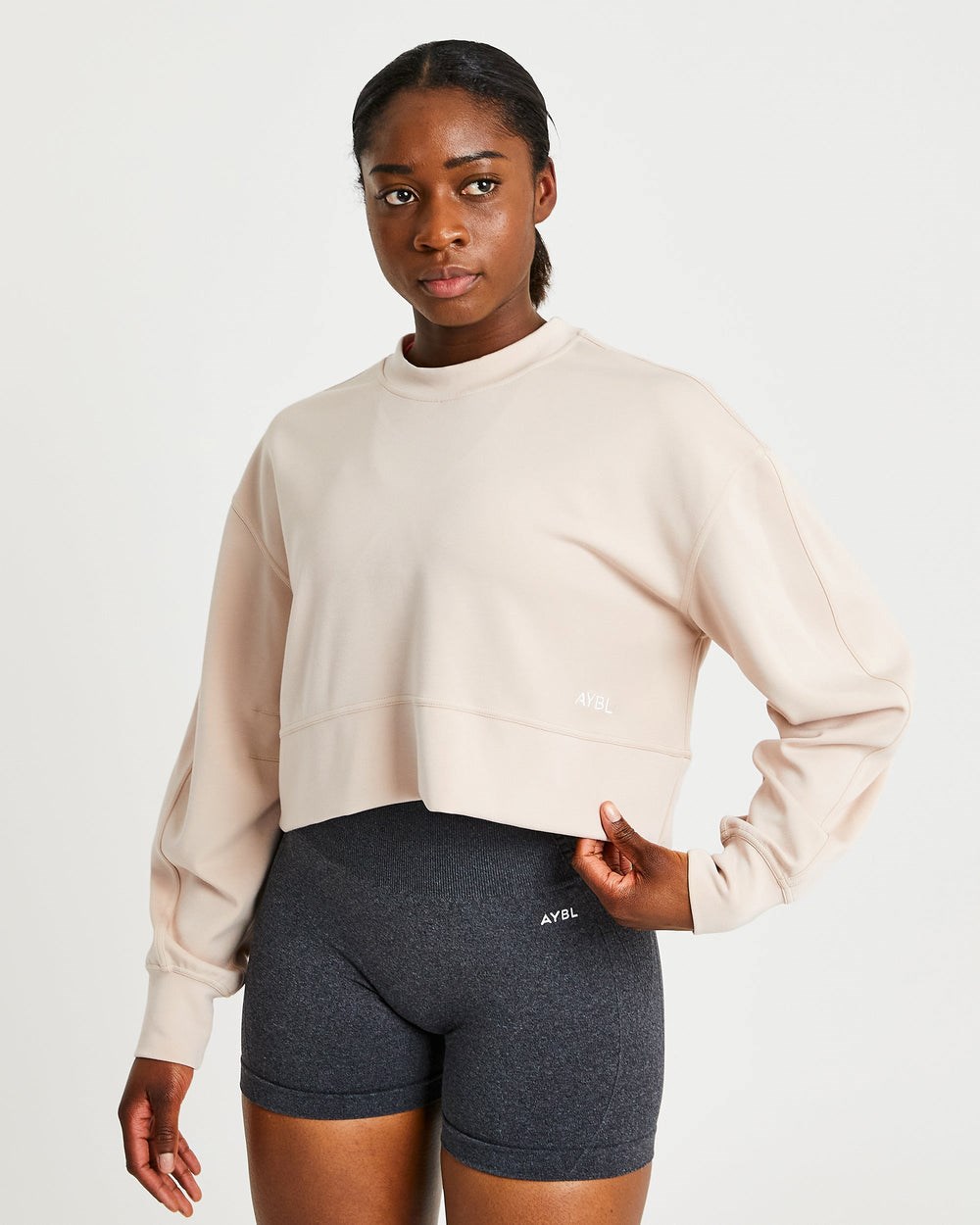 AYBL Oversized Crop Jumper Weiß | 67024-SVAT