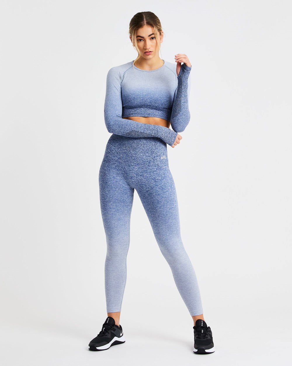 AYBL Pulse Ombré Seamless Leggings Navy | 80134-DSGT