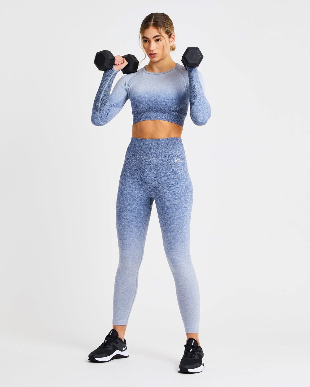 AYBL Pulse Ombré Seamless Leggings Navy | 80134-DSGT