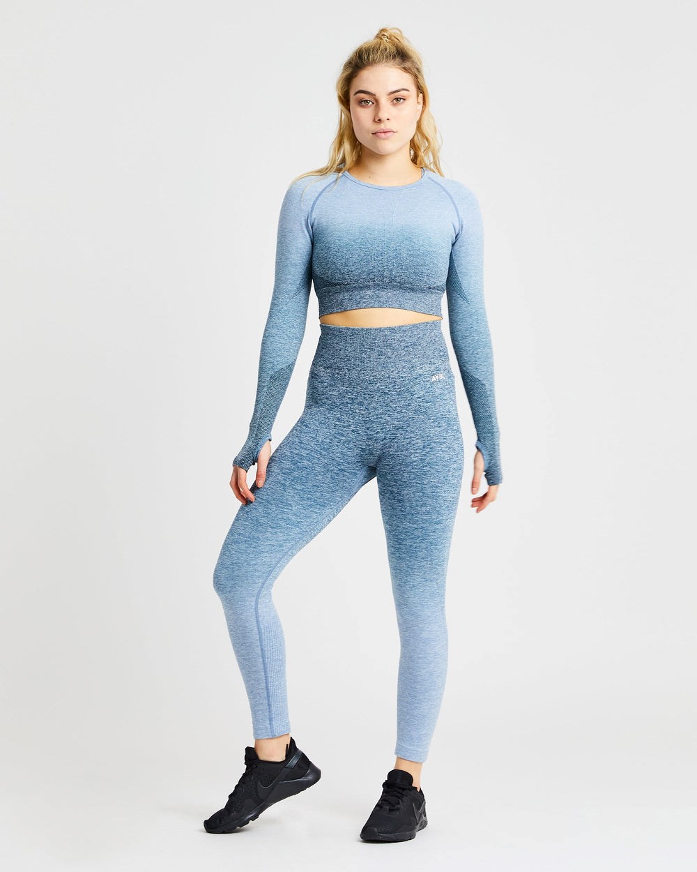 AYBL Pulse Ombré Seamless Leggings Teal | 38427-ZOVI