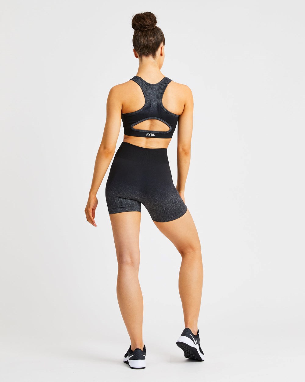 AYBL Pulse Ombré Seamless Shorts Black/Grey | 14679-CGEM