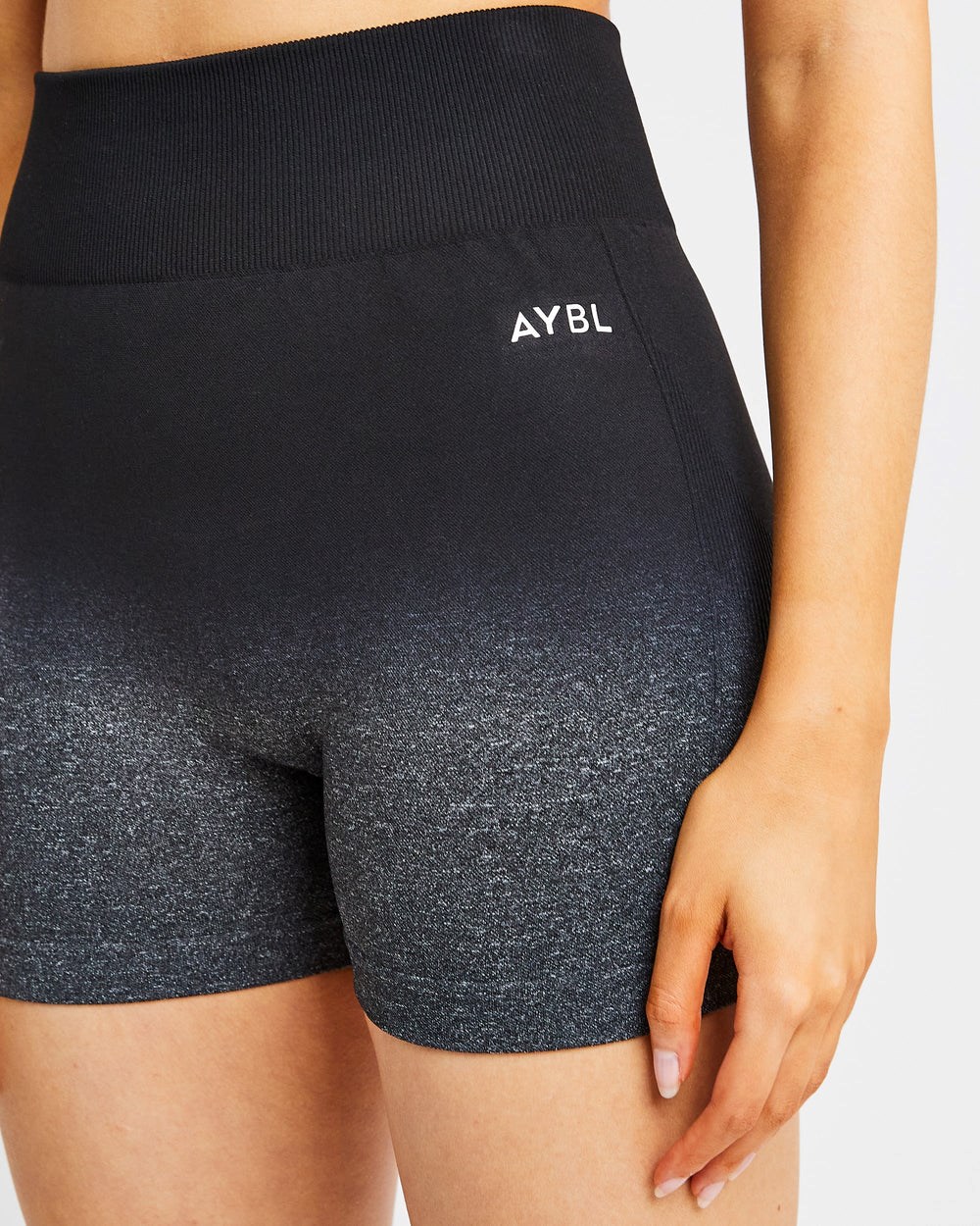 AYBL Pulse Ombré Seamless Shorts Black/Grey | 14679-CGEM