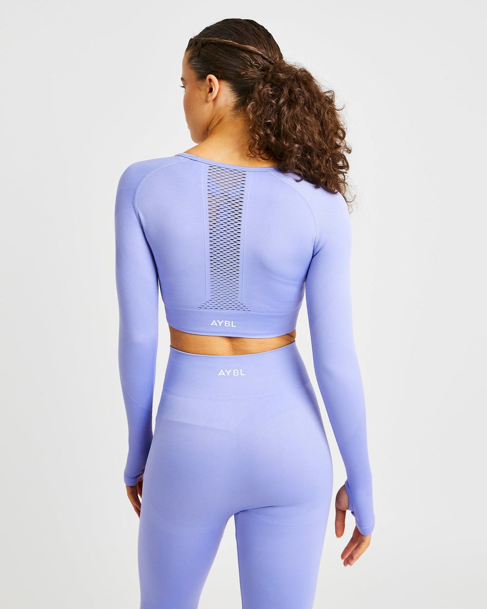 AYBL Reform Seamless Long Sleeve Crop Top Lila | 03418-NZLO