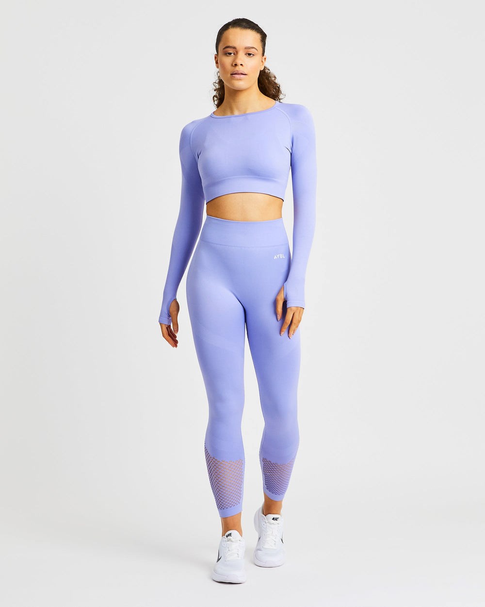 AYBL Reform Seamless Long Sleeve Crop Top Lila | 03418-NZLO