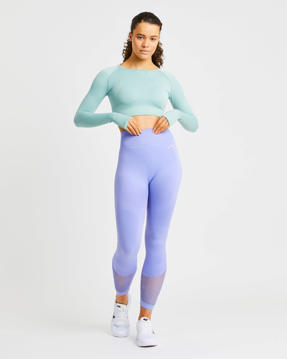 AYBL Reform Seamless Long Sleeve Crop Top Grün | 78631-DJHC