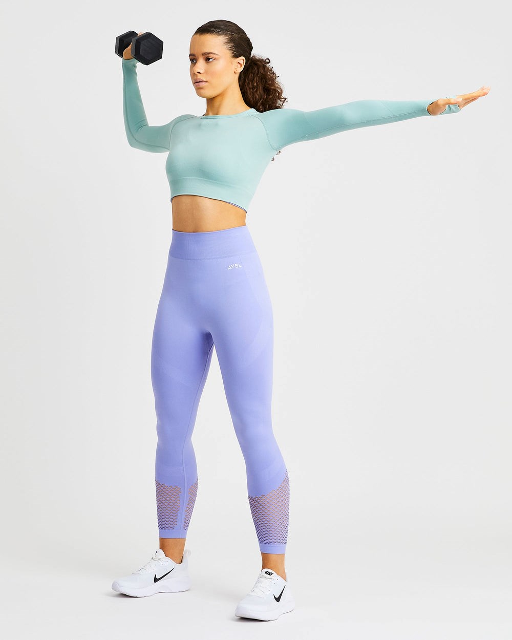 AYBL Reform Seamless Long Sleeve Crop Top Grün | 78631-DJHC