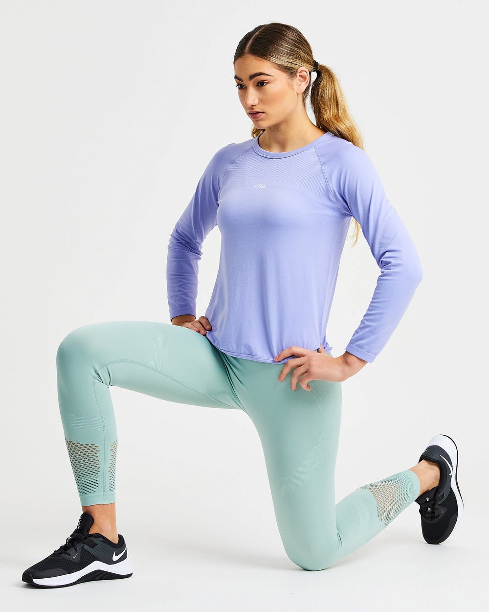 AYBL Reform Seamless Long Sleeve T Shirt Lila | 56374-CSJF