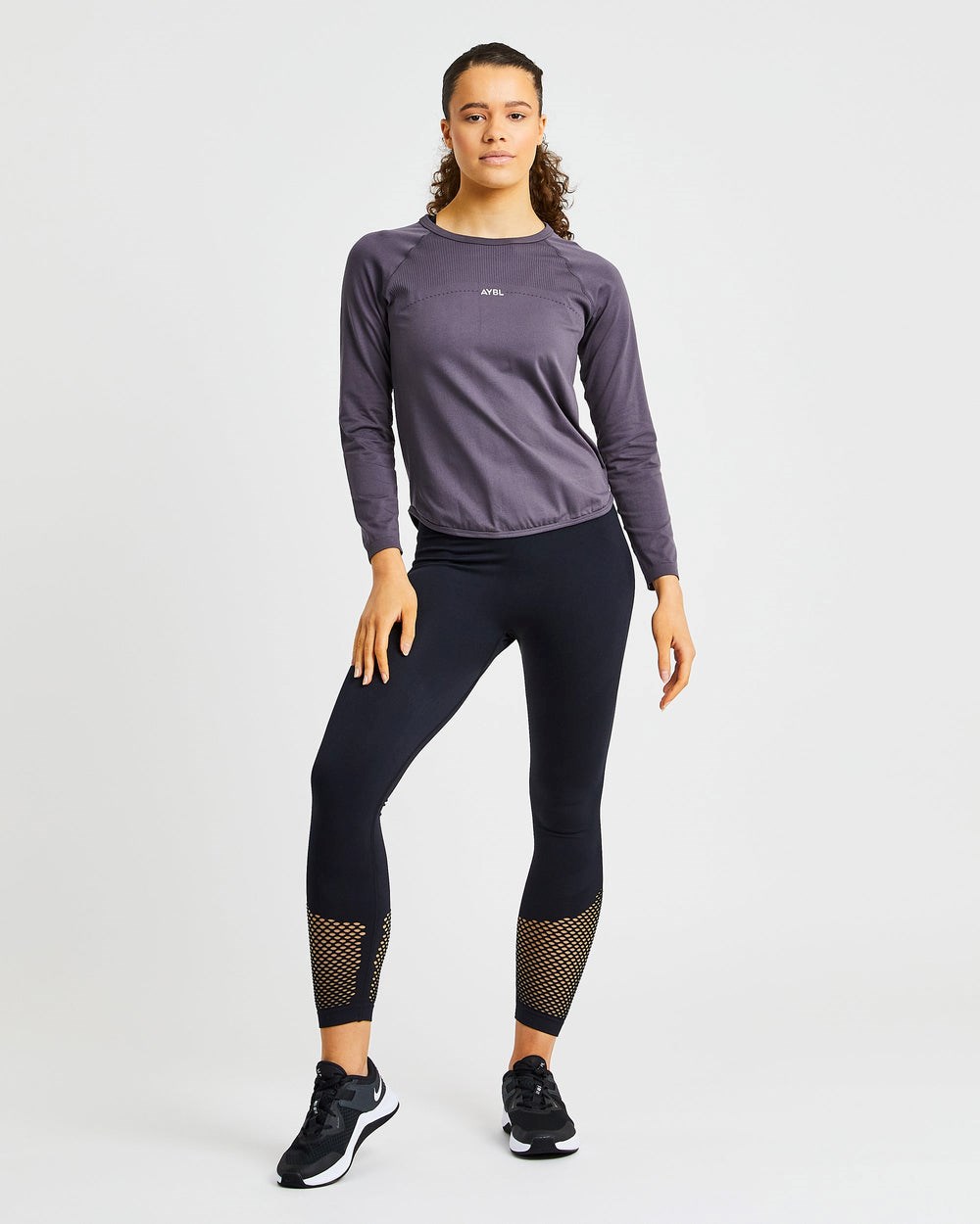 AYBL Reform Seamless Long Sleeve T Shirt Charcoal | 68094-NWGV