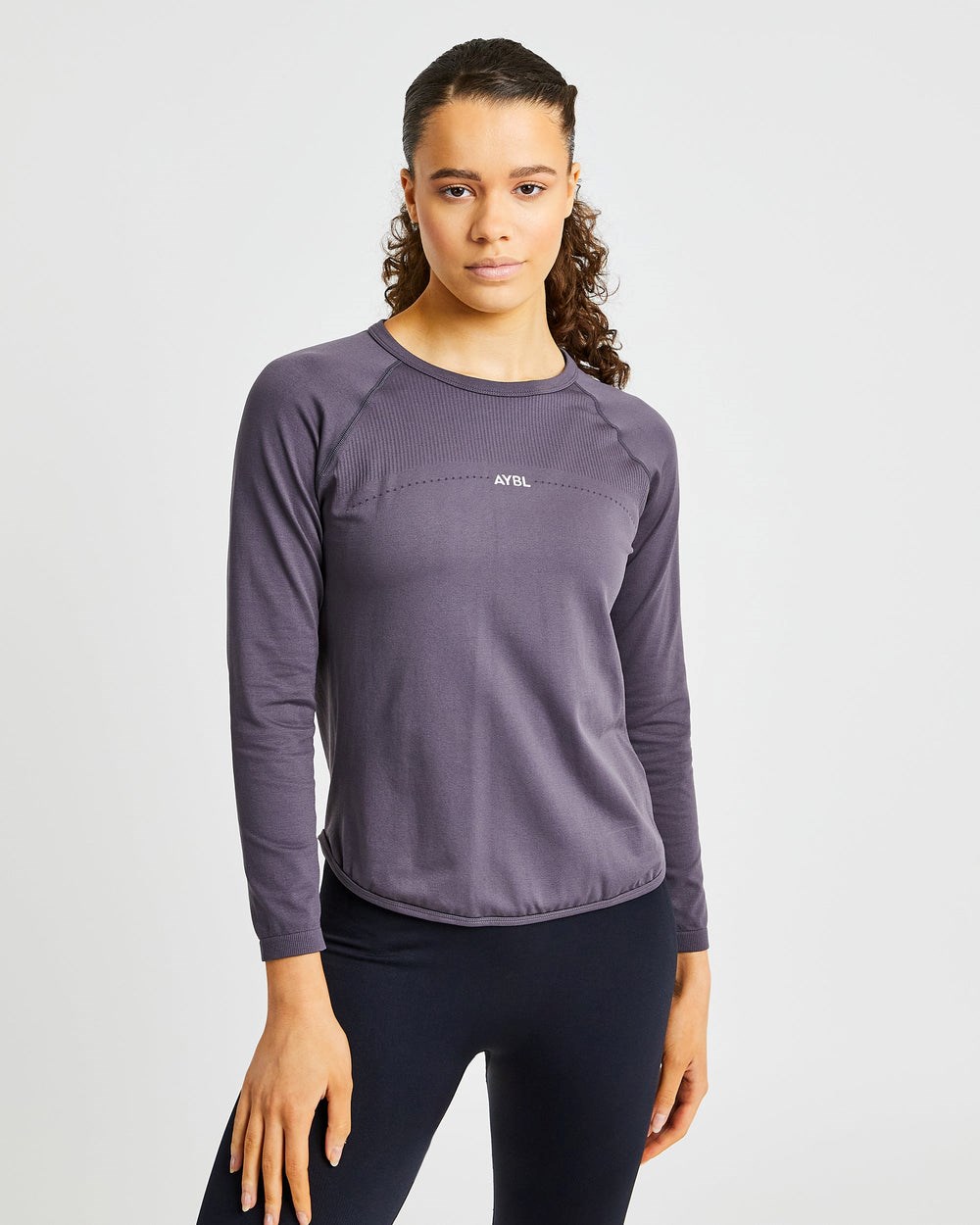 AYBL Reform Seamless Long Sleeve T Shirt Charcoal | 68094-NWGV