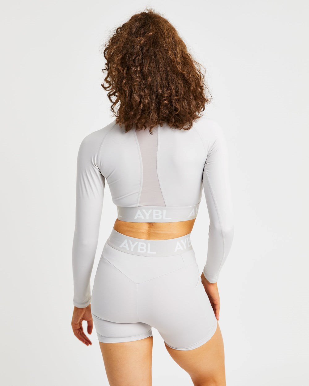 AYBL Sport Long Sleeve Crop Top Beige | 13758-OTRM