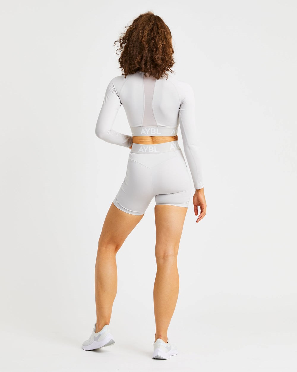 AYBL Sport Long Sleeve Crop Top Beige | 13758-OTRM