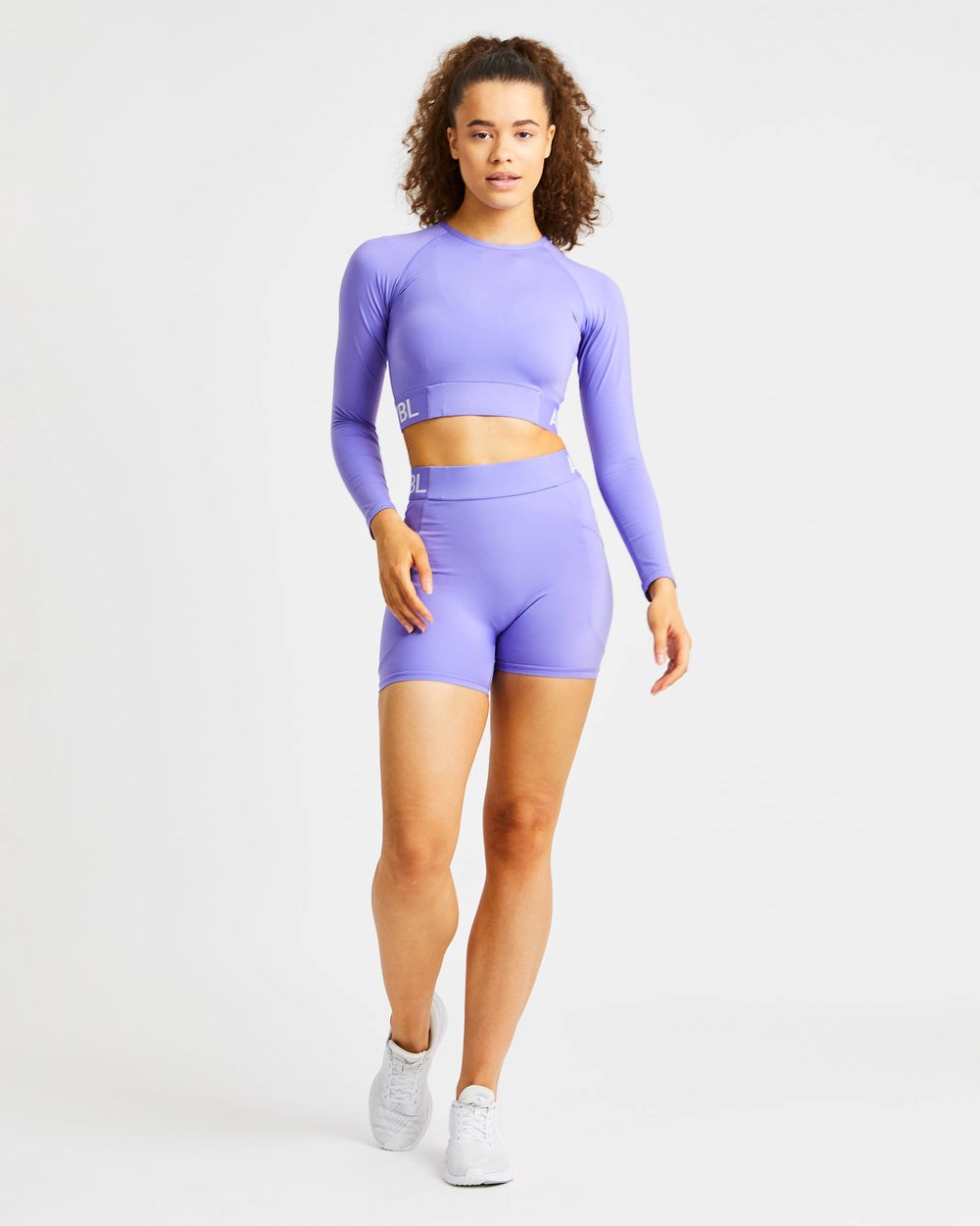 AYBL Sport Long Sleeve Crop Top Lila | 42581-AWRT