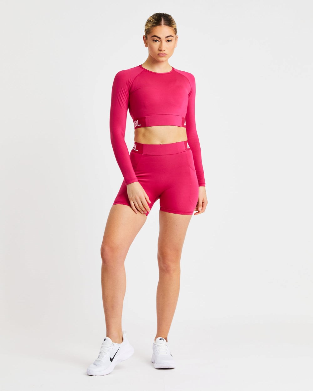 AYBL Sport Long Sleeve Crop Top Raspberry | 35072-OQPU