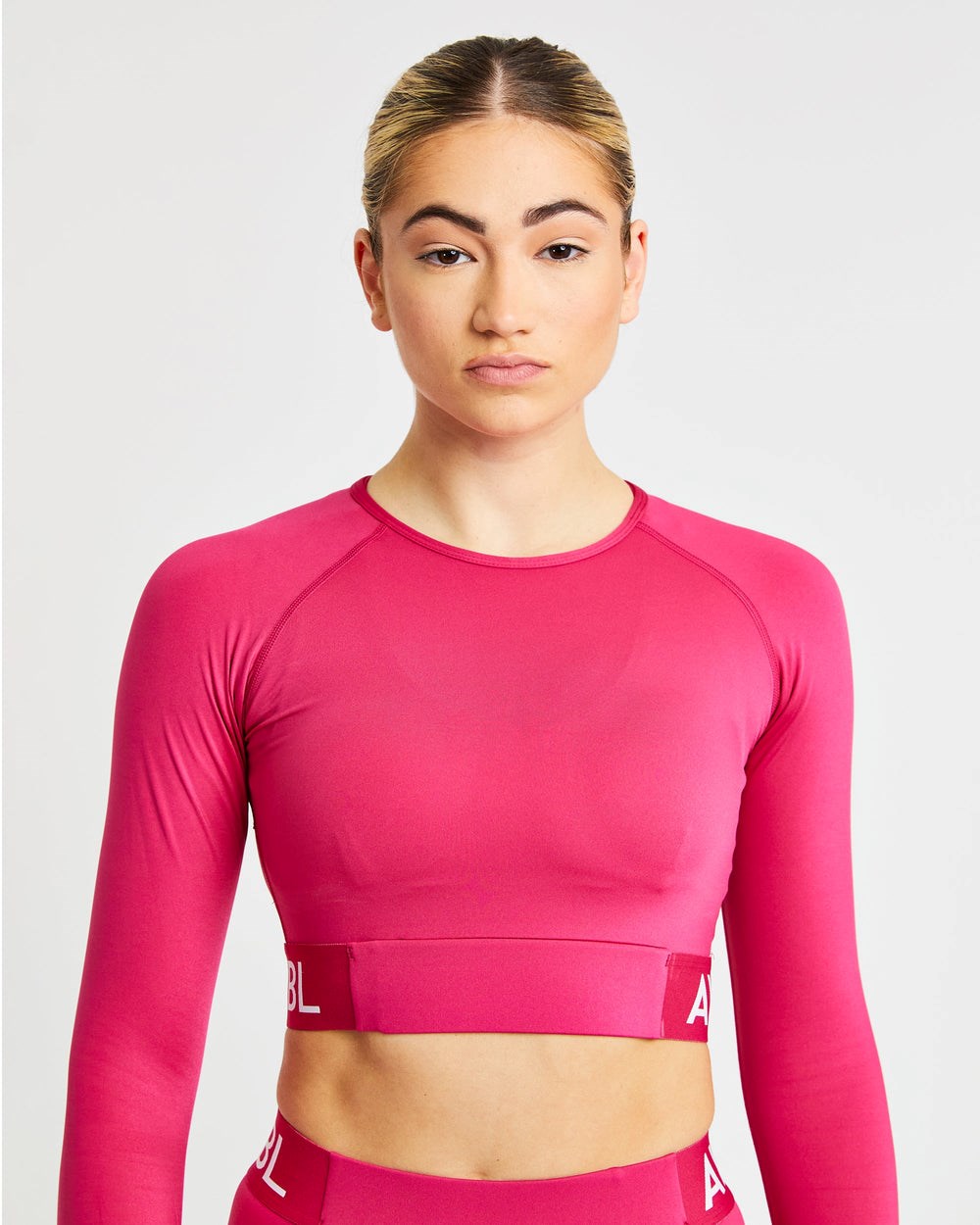 AYBL Sport Long Sleeve Crop Top Raspberry | 35072-OQPU