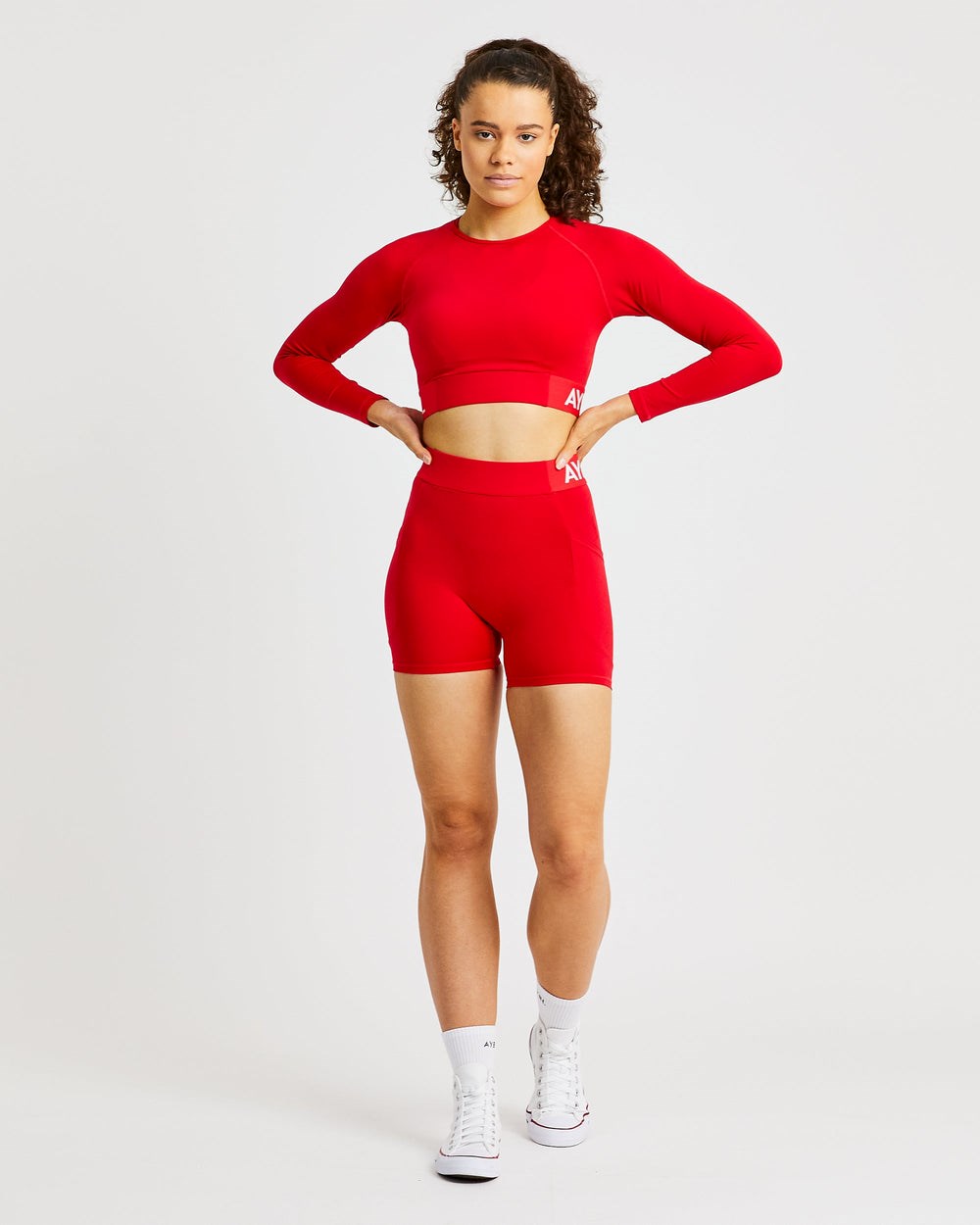 AYBL Sport Long Sleeve Crop Top Rot | 26014-ZJEN