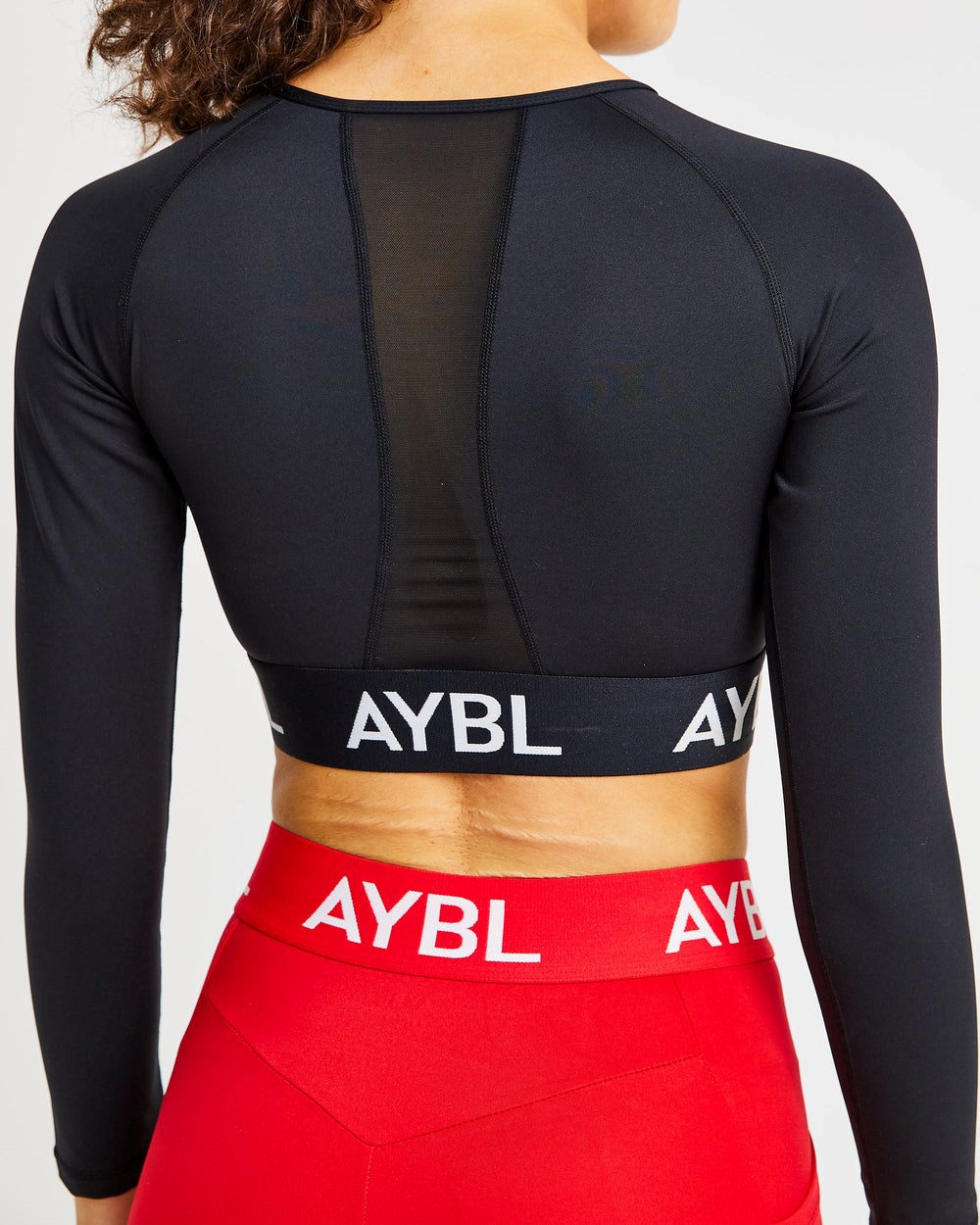 AYBL Sport Long Sleeve Crop Top Schwarz | 18695-VNXI