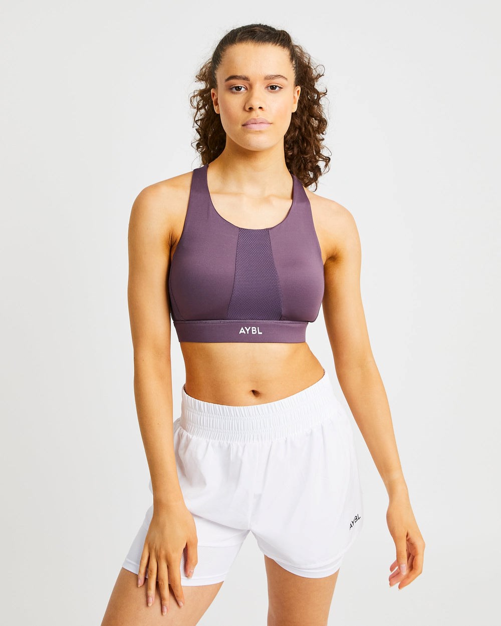 AYBL Sportive High Neck Sports Bra Lila | 64230-RSQE