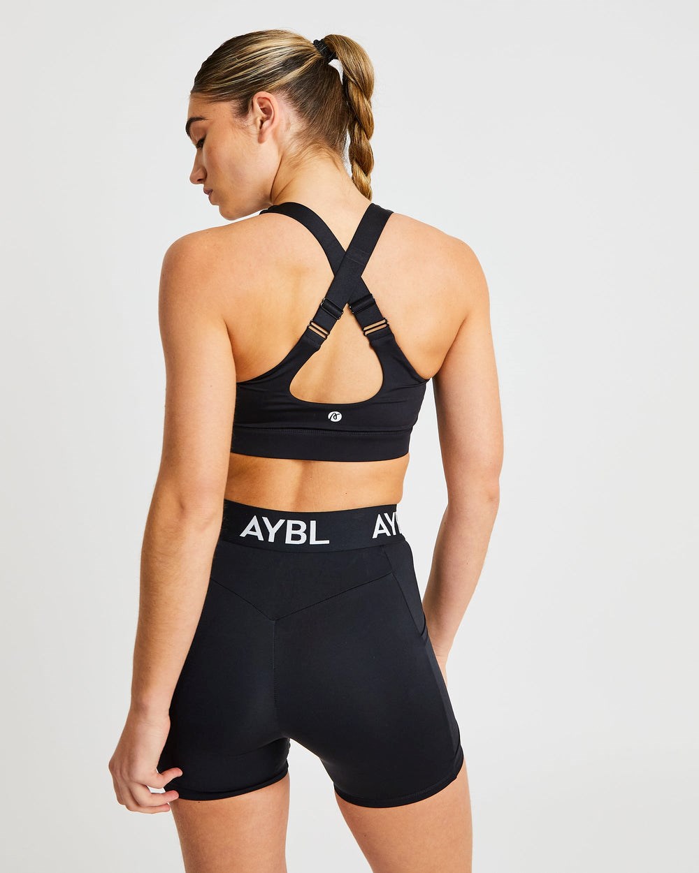 AYBL Sportive High Neck Sports Bra Schwarz | 31982-VJBR