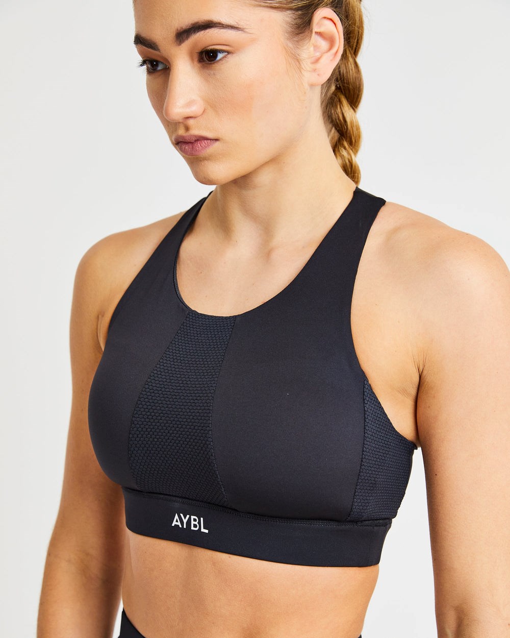 AYBL Sportive High Neck Sports Bra Schwarz | 31982-VJBR