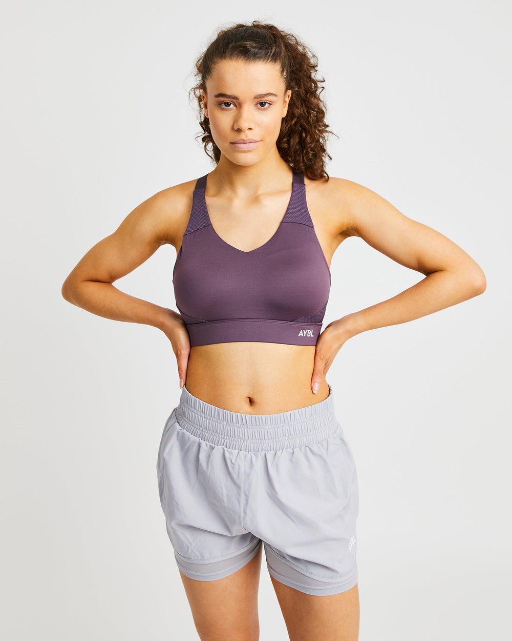 AYBL Sportive Open Back Sports Bra Lila | 64725-QKOB