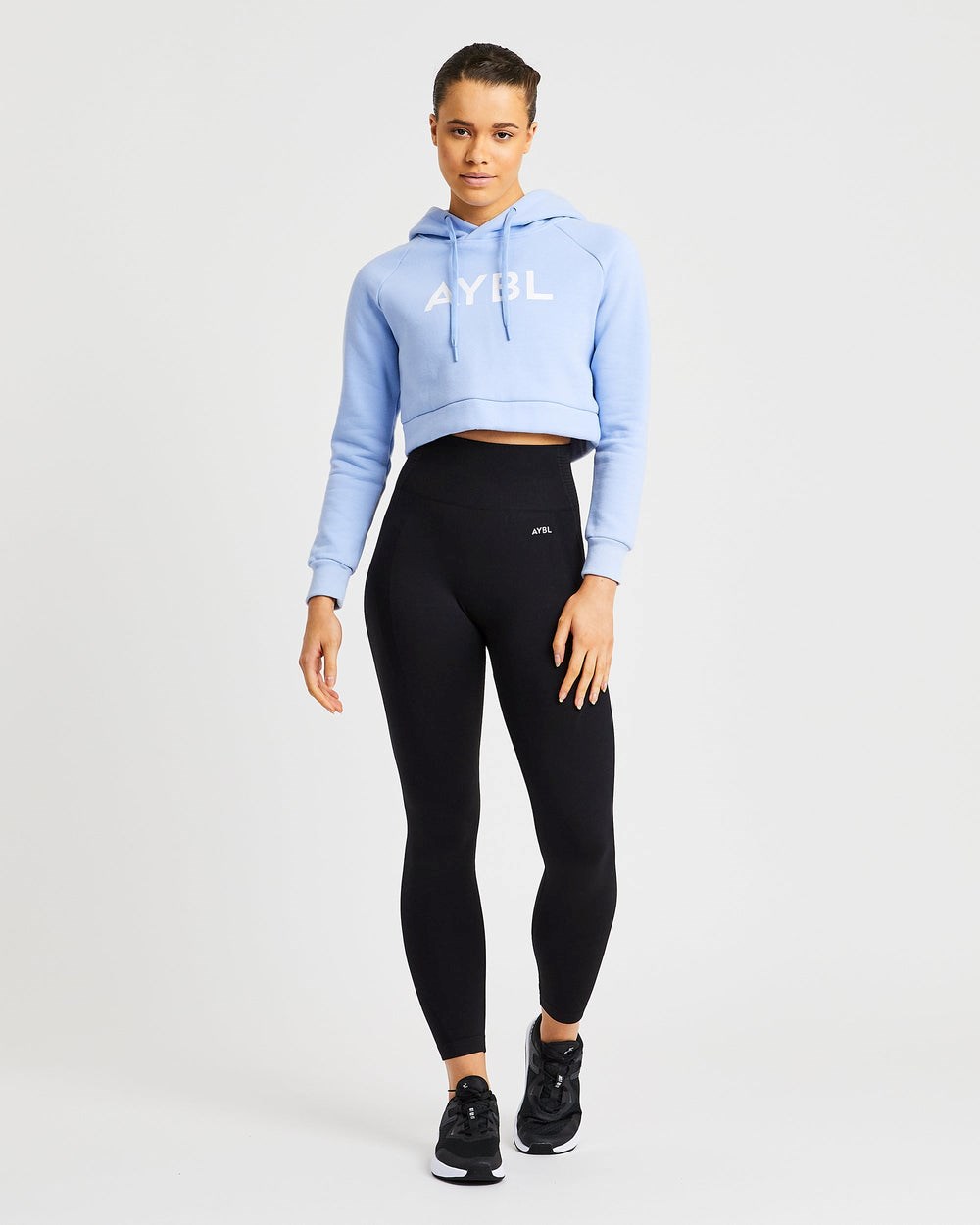 AYBL Staple Crop Hoodie Blau | 47530-PDAR