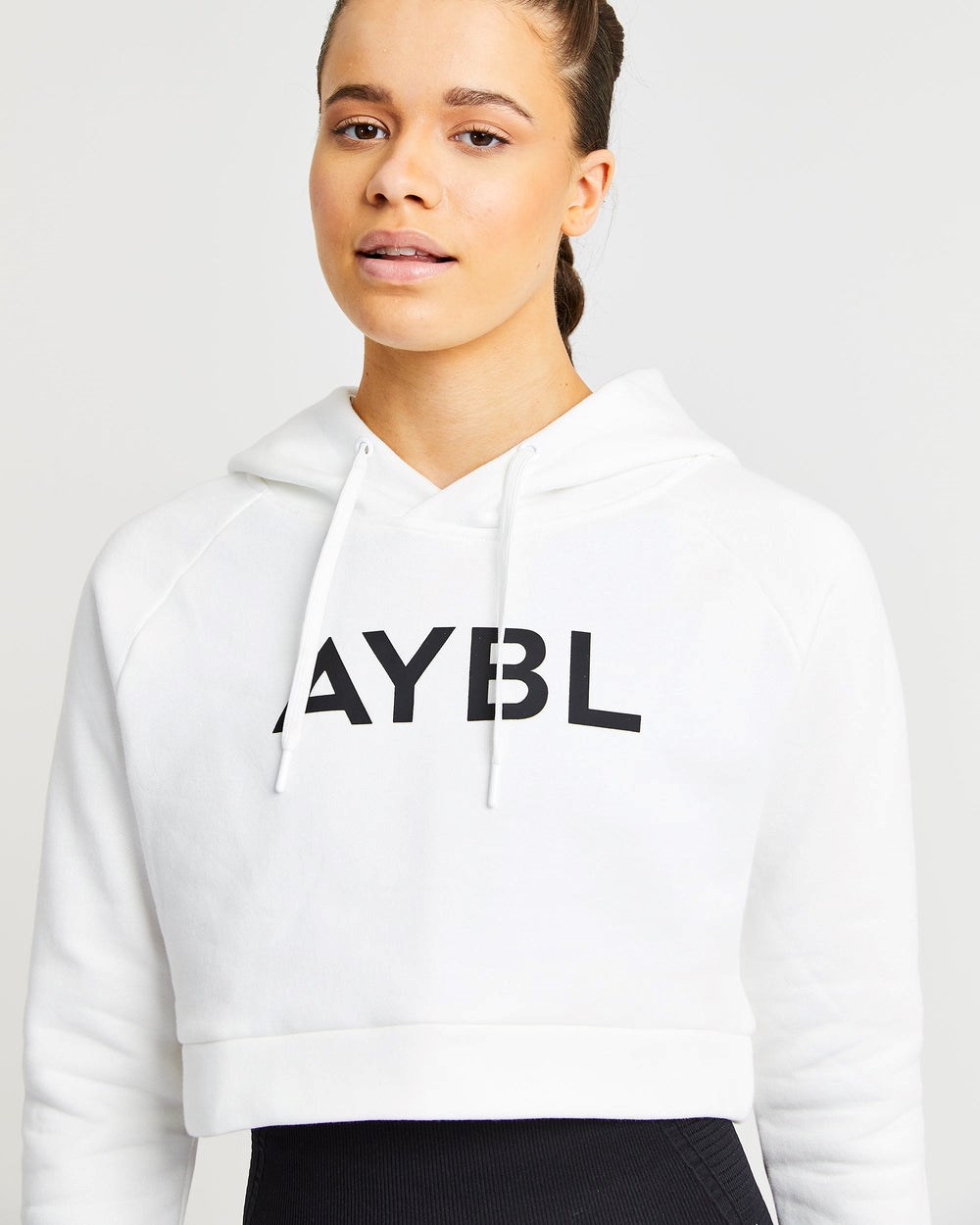 AYBL Staple Crop Hoodie Weiß | 25164-YSLE