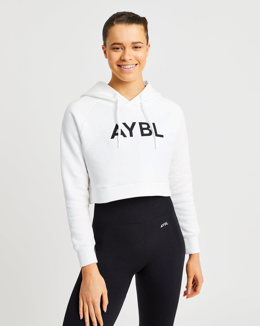 AYBL Staple Crop Hoodie Weiß | 25164-YSLE